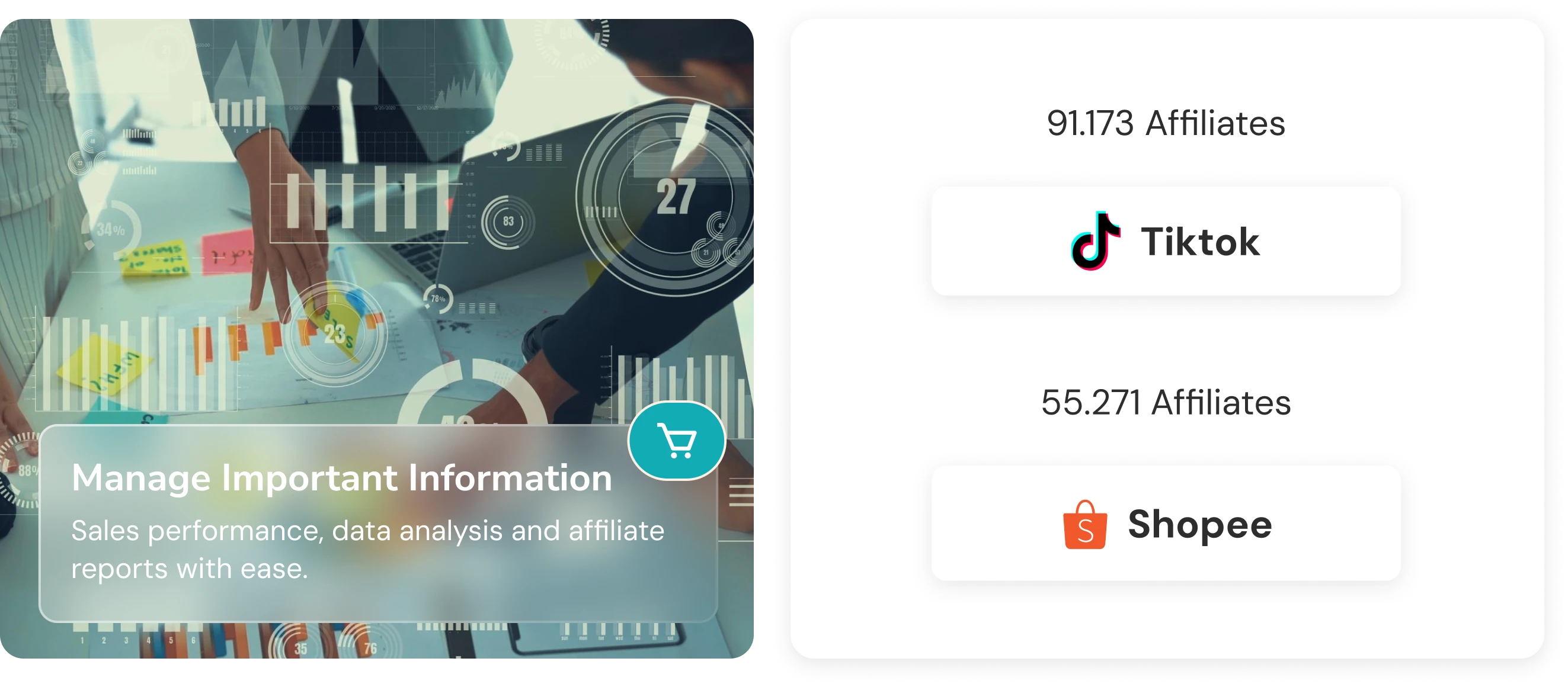 Gambar fitur Dashboard Data Creator dan Affiliate Terpusat